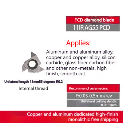 1033-Diamond inserts copper and aluminum special CNC lathe tools gemstone lathe cutter grain super bright PCD cutter head diamond cutter head Shandong Denso Pricision Tools Co.,Ltd.